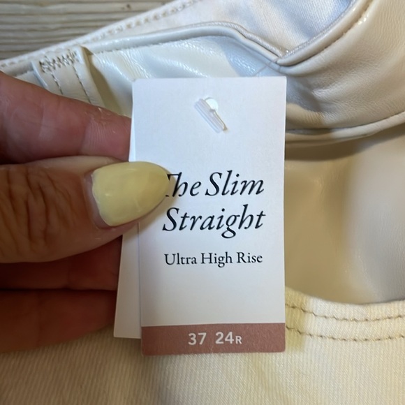 Abercrombie & Fitch Slim Straight Ultra High Denim Faux Leather Pant Plus Sz 24 - Picture 8 of 14